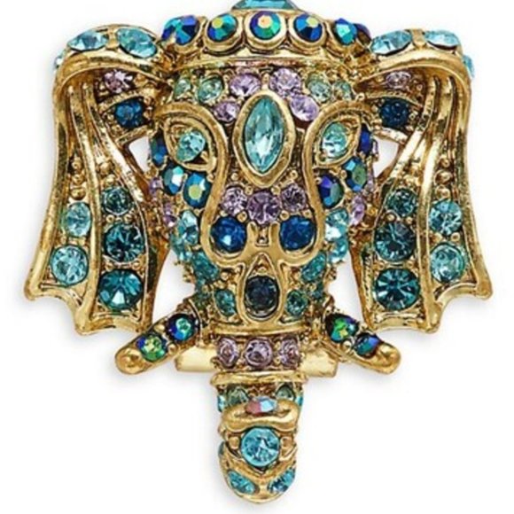 Heidi Daus "Exotic Elephant" Set Crystal Elephant Necklace Matching Earrings NWO - Picture 3 of 7